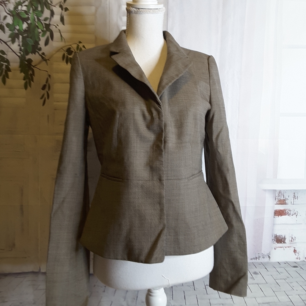 Ann Taylor brown wool blend suit jacket size 4